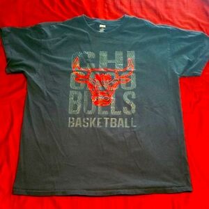 NBA Black and Red Chicago Bulls T-Shirt